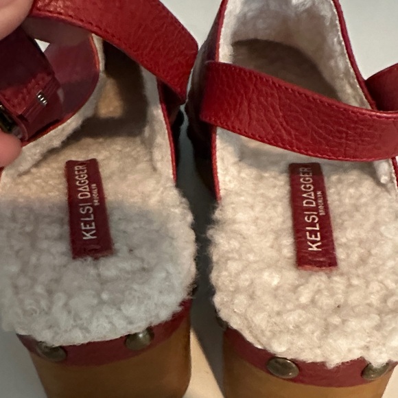 Kelsi Dagger Red Leather Studded Slingback Clogs- never worn! - Picture 7 of 7